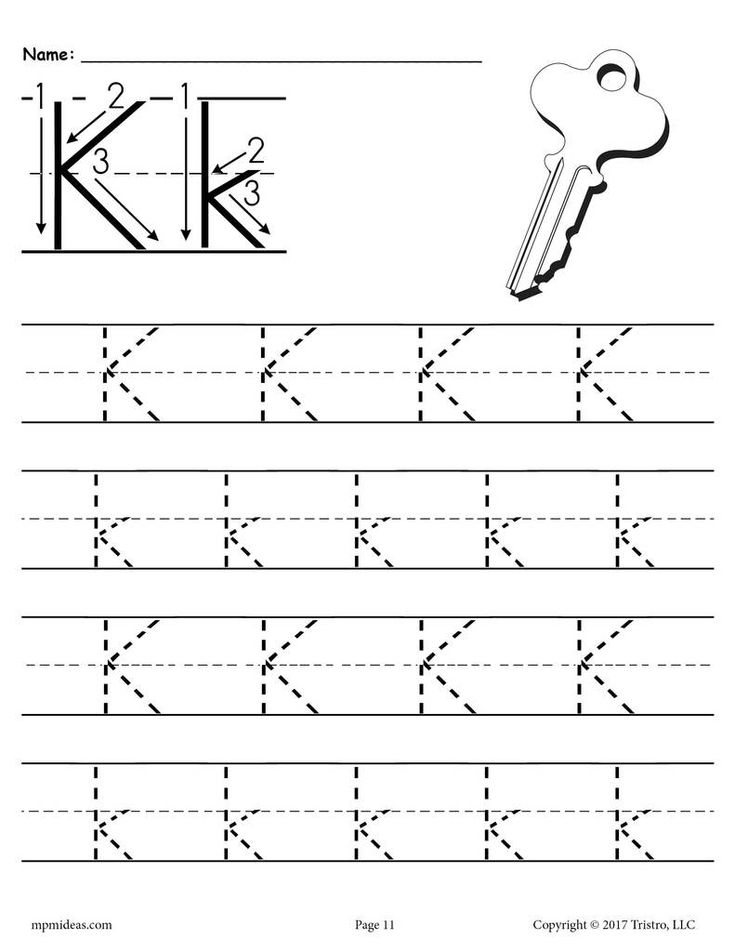 Printable Letter K Tracing Worksheet Tracing Letters Preschool 