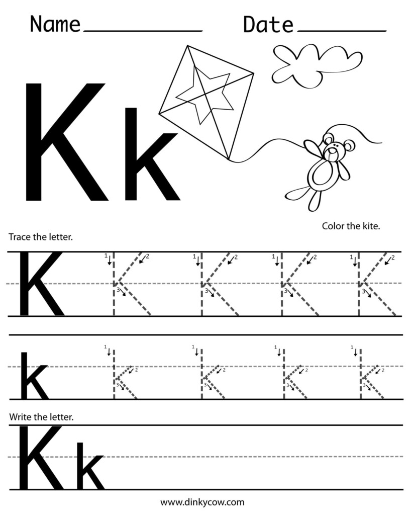 Printable Letter K Tracing Worksheets For Kindergarten Alphabet 