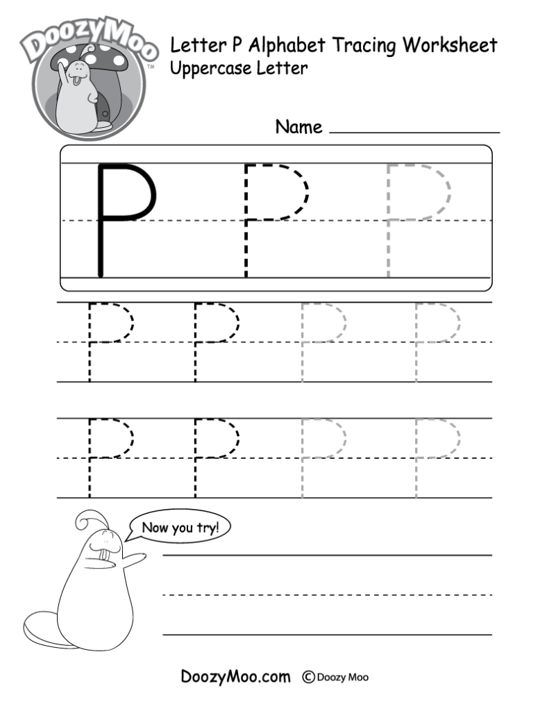 Printable Tracing Letter P Preschool Worksheets Dot To Dot Name 