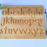 Printed Alphabet Wood Tracing Board From Jennifer Etsy Montessori