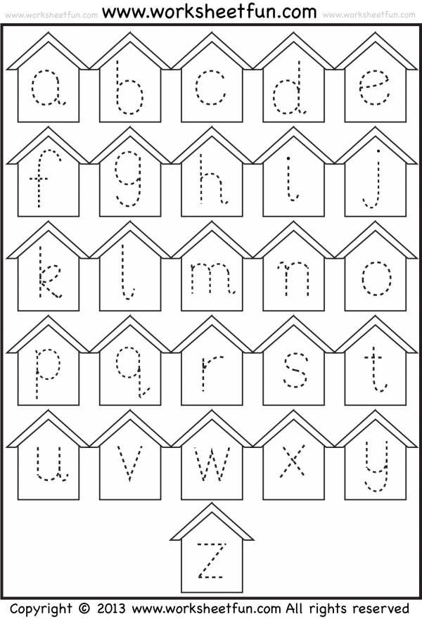 Small Letter Tracing Lowercase Worksheet Birdhouse FREE