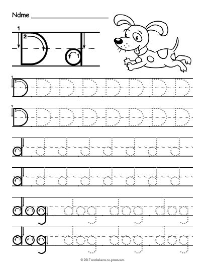 Trace And Write The Letter D Worksheets 99Worksheets
