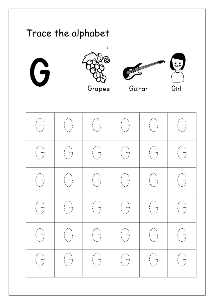 Trace Letter G Alphabet Printable 101 Activity