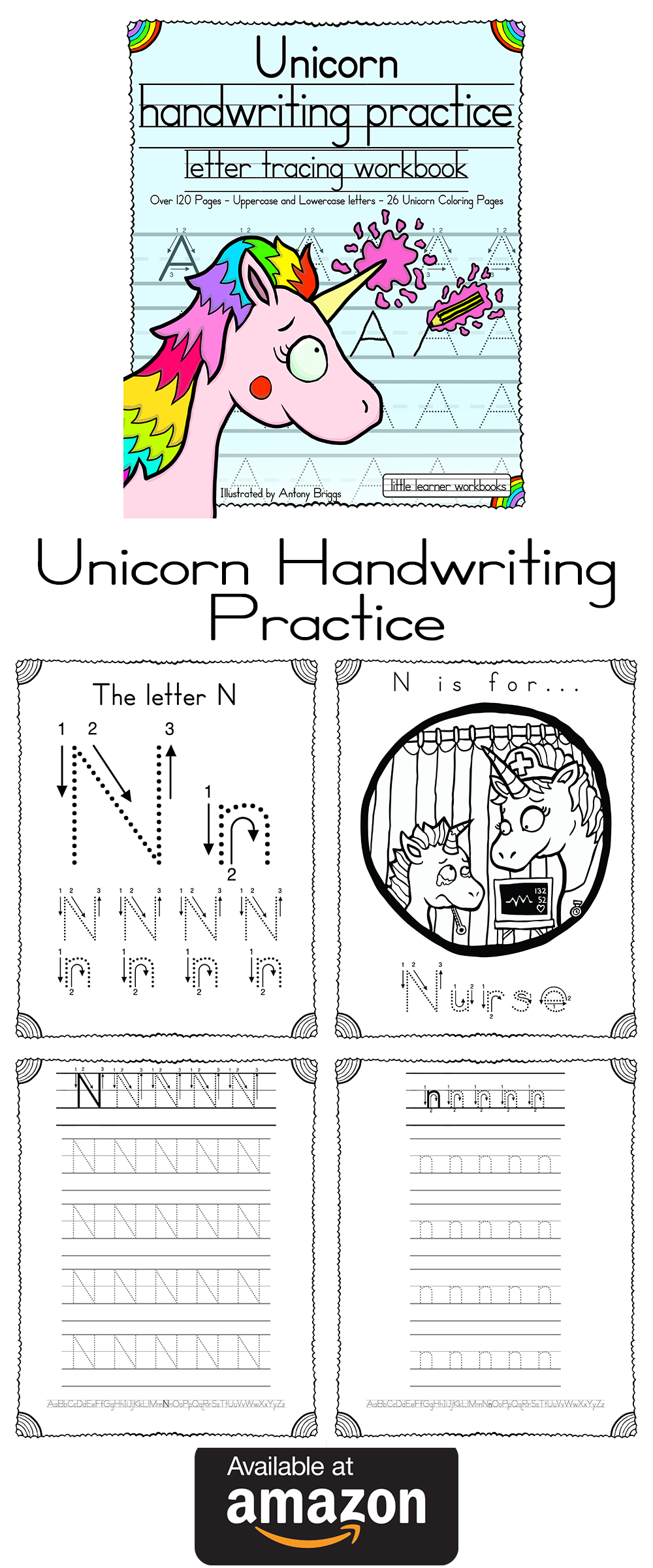 Unicorn Handwriting Practice Letter Tracing Workbook Out Now On 