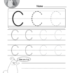 Uppercase Letter C Tracing Worksheet Doozy Moo