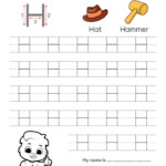 Uppercase Letter H Tracing Worksheet Doozy Moo Capital Letter H