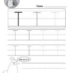 Uppercase Letter T Tracing Worksheet Doozy Moo