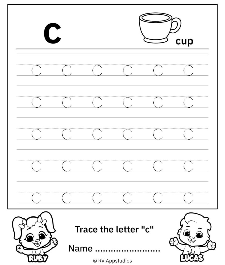 Writing Small Letter C Lowercase Letter Tracing Letter Tracing 