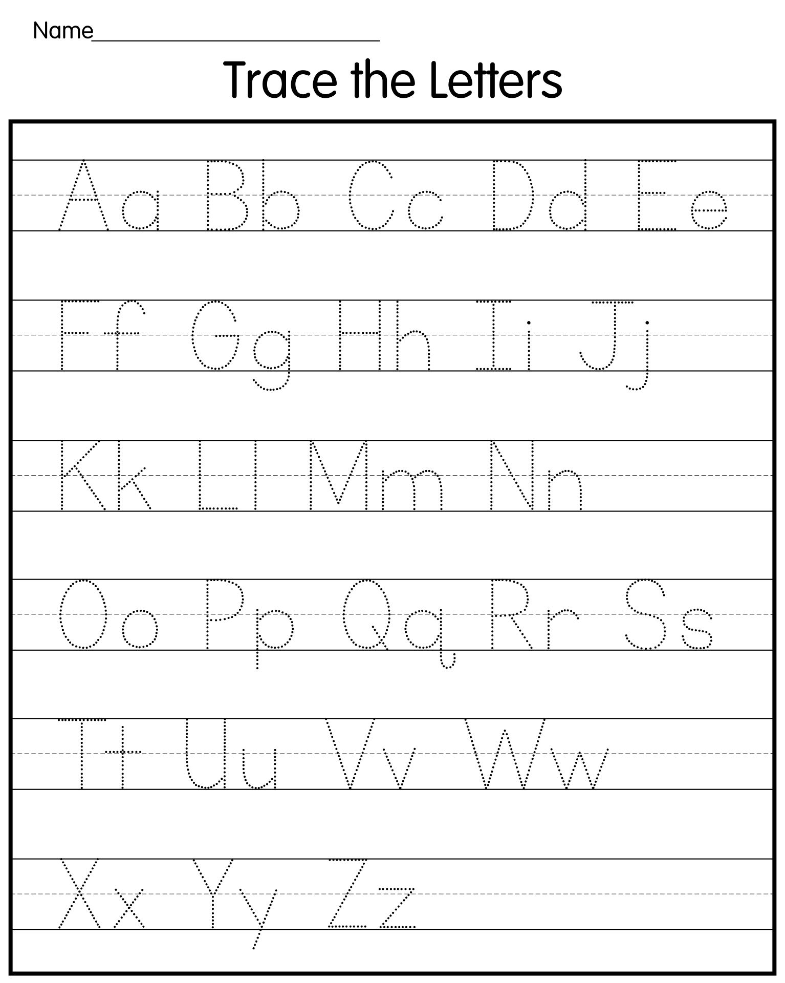 10 Best Free Printable Tracing Alphabet Letters Printablee Printable 