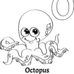 Alphabet Letter O Coloring Page Octopus Royalty Free Vector