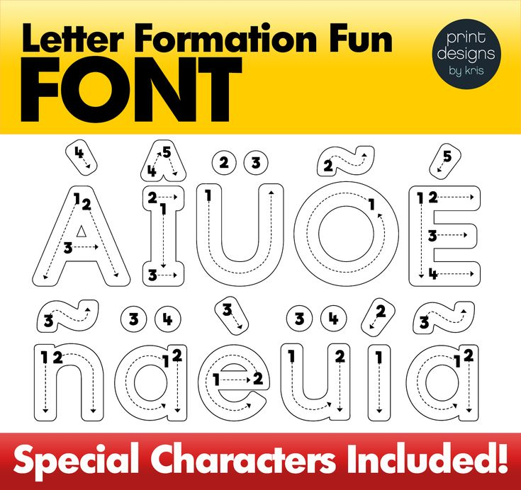 Alphabet Letter Tracing Font Letter Formation Font Writing Letters