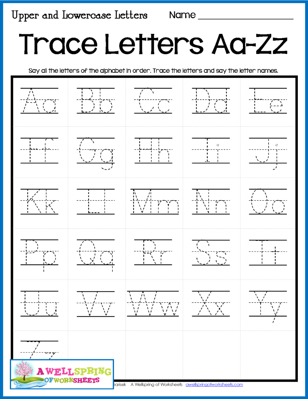 Alphabet Letter Tracing On Primary Writing Lines Alphabet Intended For