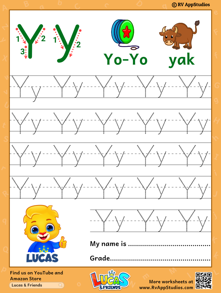 Alphabet Yy Letter Printable Letter Yy Tracing Worksheets