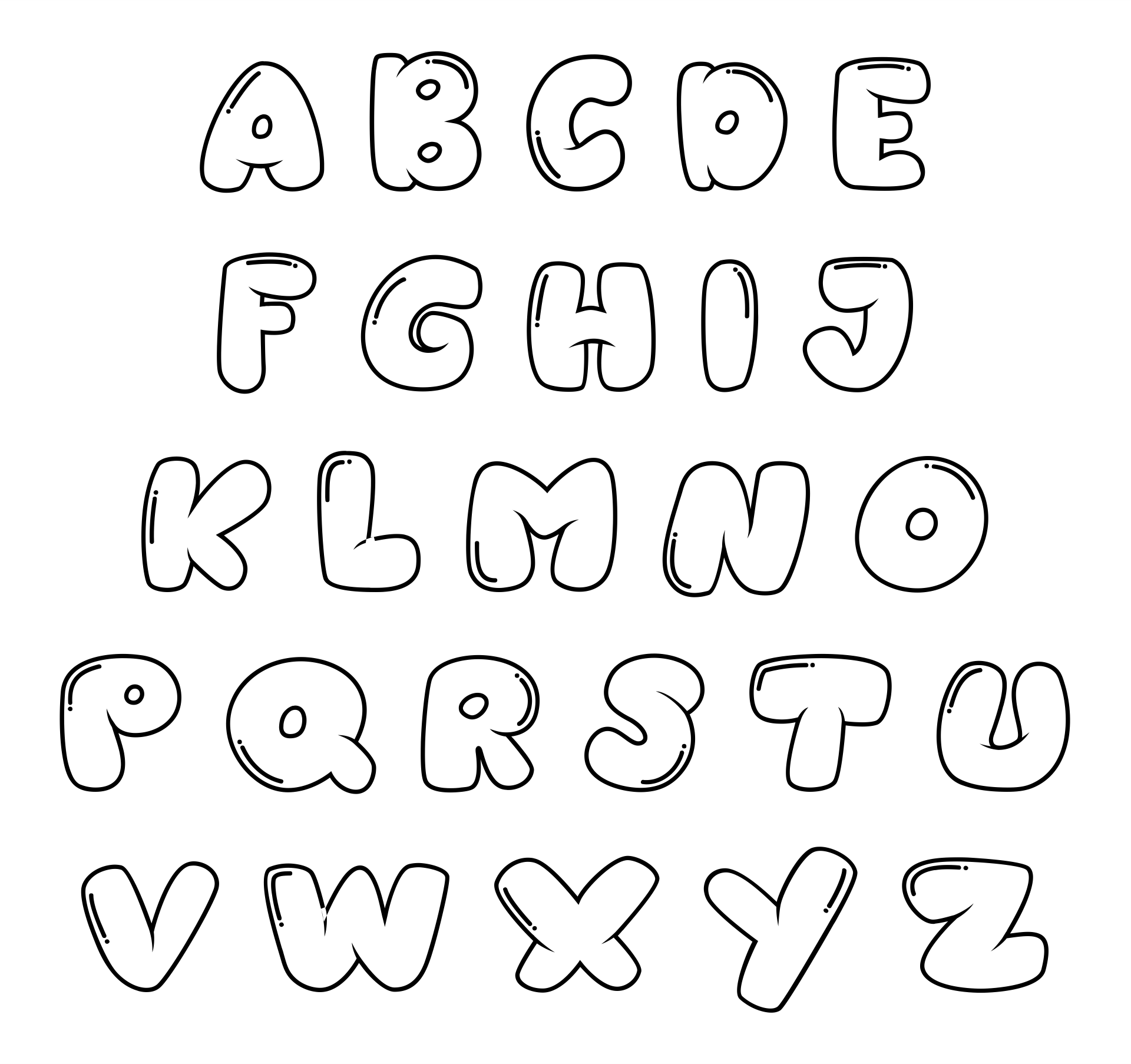 Bubble Letters Alphabet Bubble Letter Fonts Bubble Letters Alphabet
