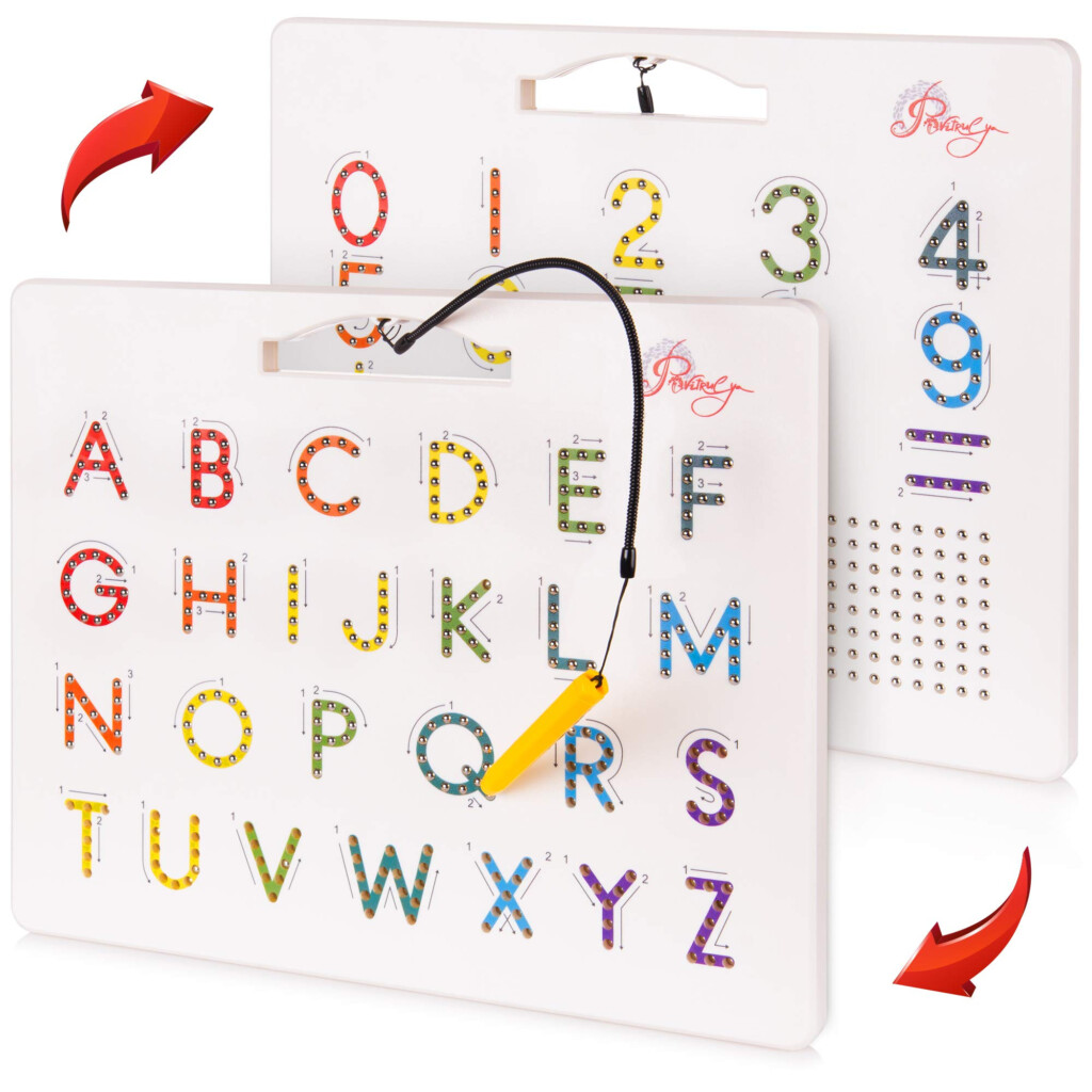 Buy Magnetic Alphabet Tracing Board Double Sided Letters Numbers 