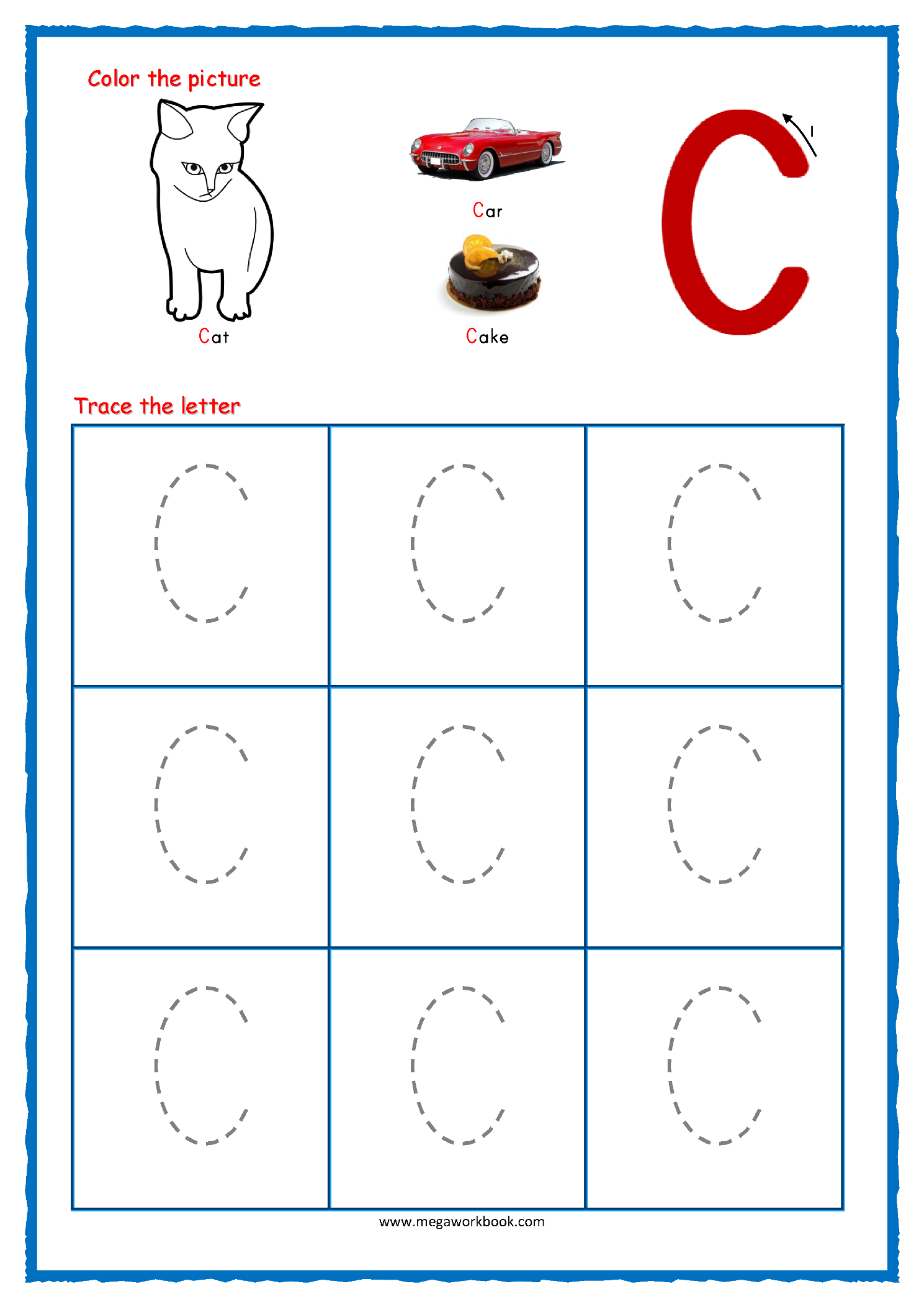 Capital Letter C Tracing Worksheet Printable Form Templates And Letter