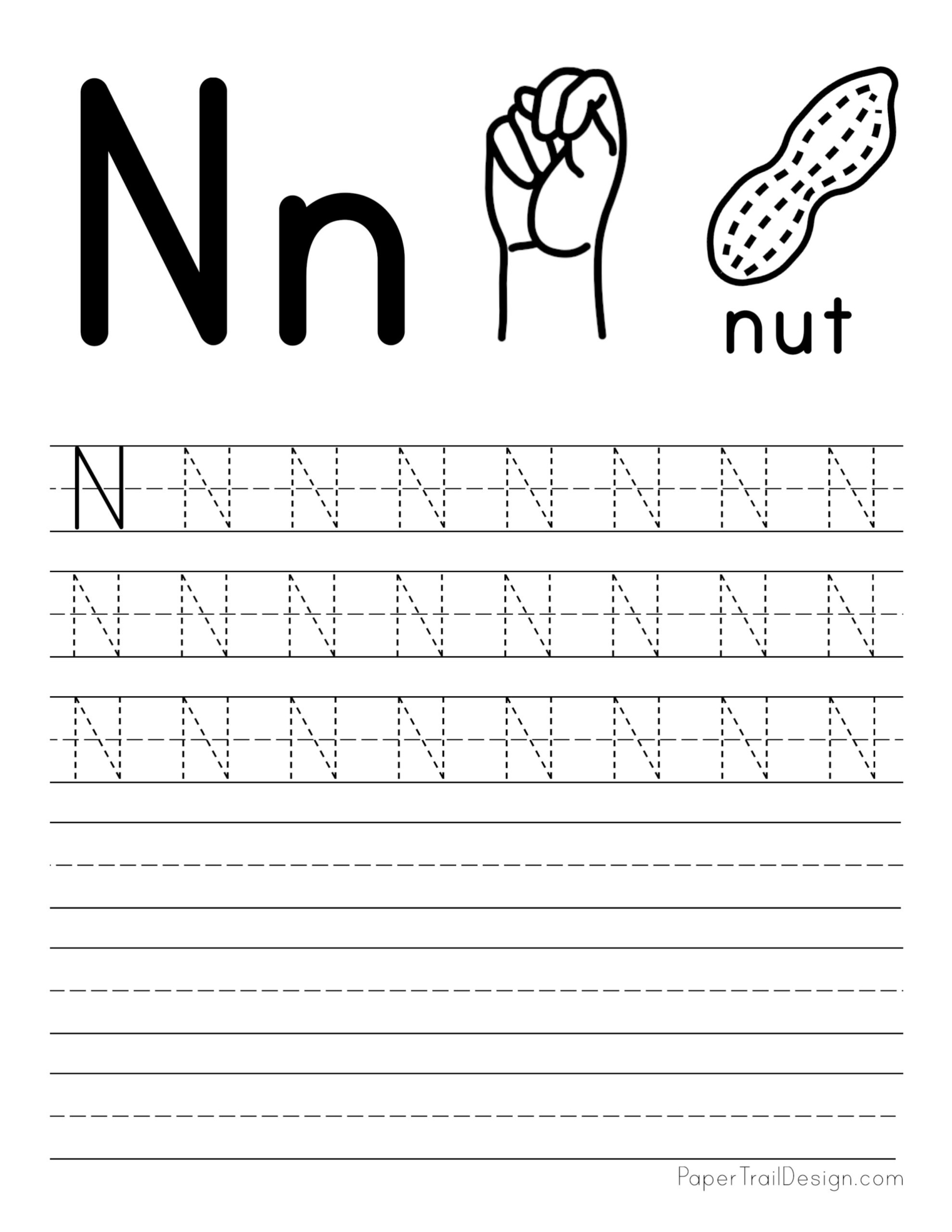 Capital Letter N Tracing Worksheet Printable Form Templates And Letter