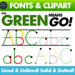 Color Tracing Font Letter Formation Green Means Go Font Clipart