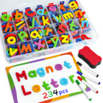 Coogam Magnetic Letters 234 Pcs Uppercase Lowercase Foam Alphabet ABC