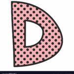 D Alphabet Letter With Black Polka Dots On Pink Vector Image