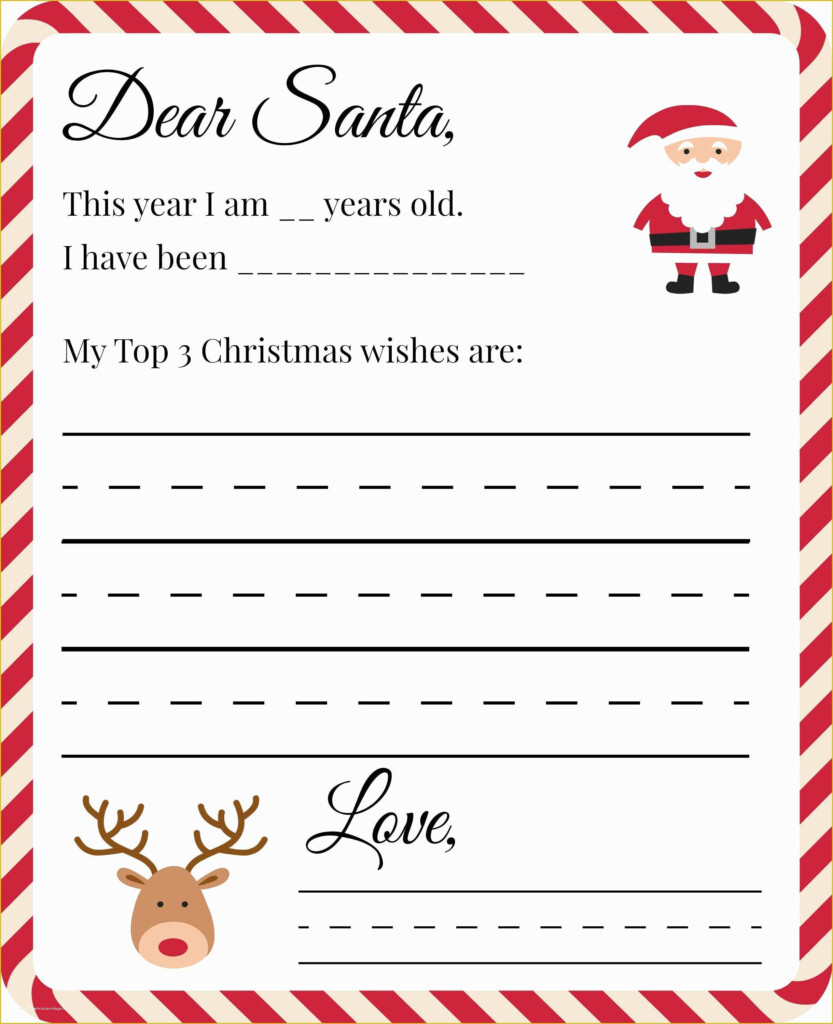 Dear Santa Letter Template Printable Printable Templates