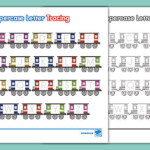 Early Childhood Trains Uppercase Letter Tracing Activity