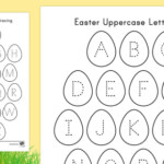 Easter Uppercase Alphabet Tracing Worksheet Activity Sheet