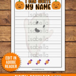 Editable Halloween Name Tracing Worksheets With Alphabet Tracing And