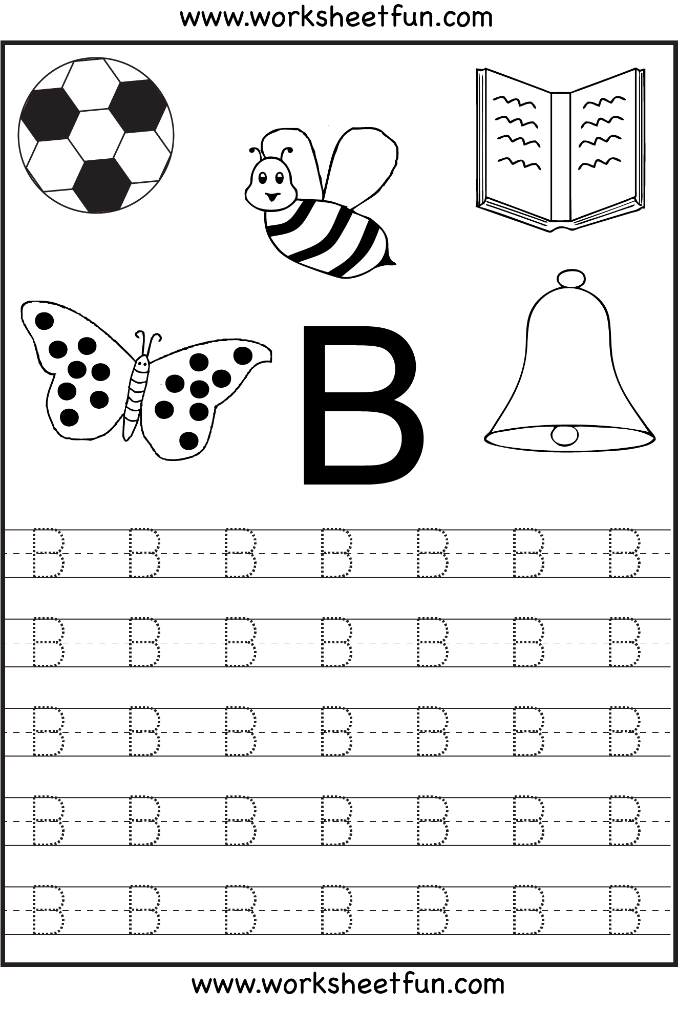Exemplary Letter B Tracing Printable Stencil Numbers