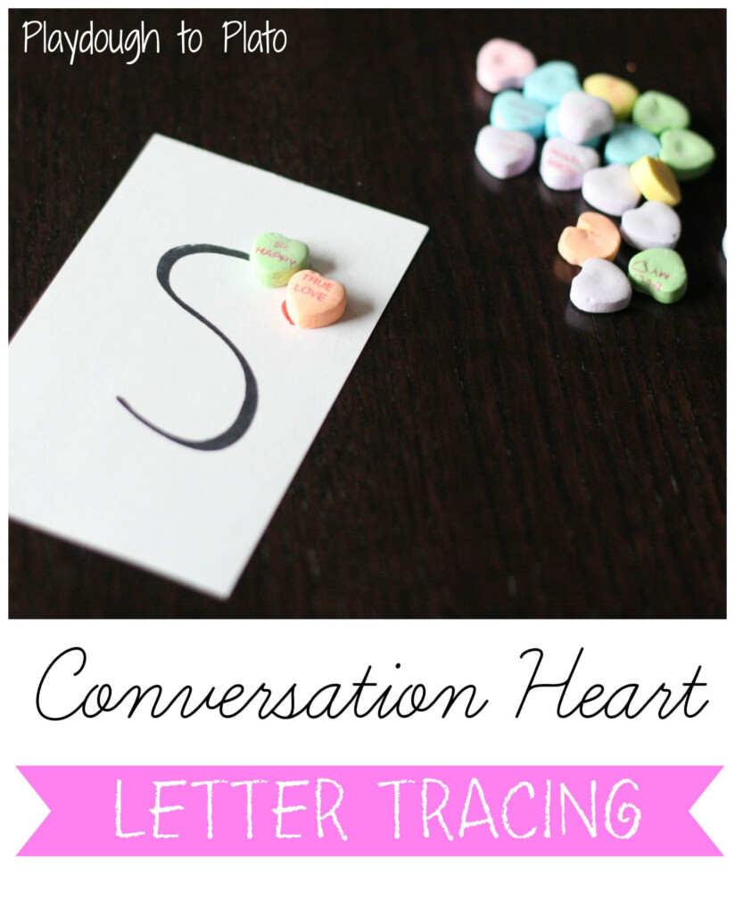 Fine Motor Skills Conversation Heart Letter Tracing