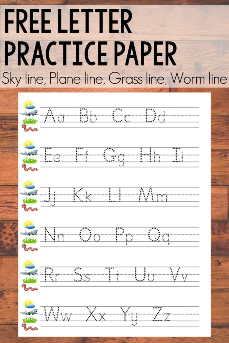 Free Alphabet Printable Sky Line Plane Line Grass Line Worm Line 