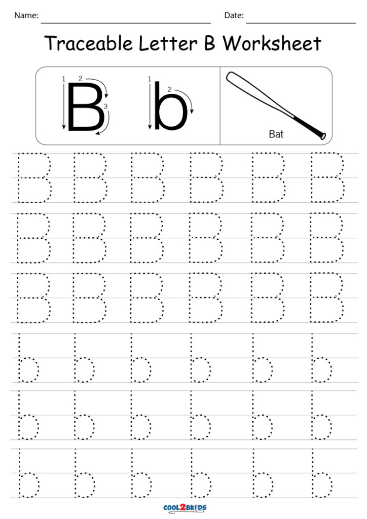 Free Letter B Tracing Worksheets Printable Letter B Tracing Worksheet 