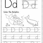 Free Letter D Tracing Worksheets Printable Mermaid Themed Sly Spoon