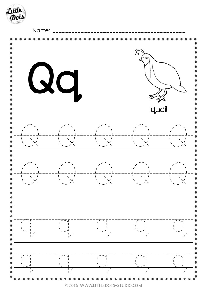 Free Letter Q Tracing Worksheets Handwriting Worksheets For Kids