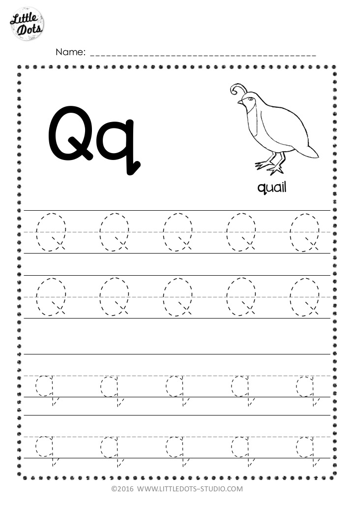 Free Letter Q Tracing Worksheets Handwriting Worksheets For Kids 