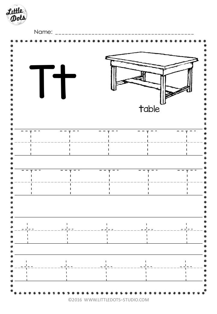 Free Letter T Tracing Worksheets