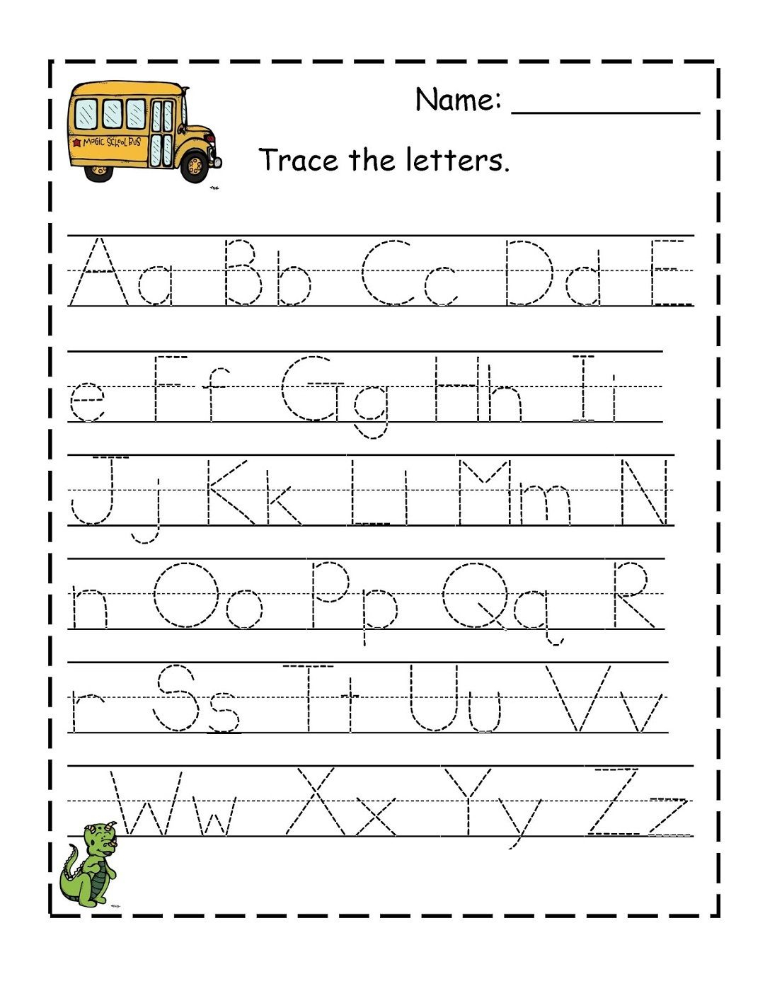 Free Letter Tracing Preschool Worksheet Dot To Dot Name Tracing Website