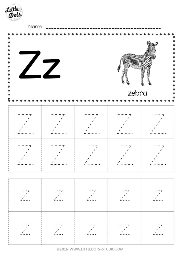 Free Letter Z Tracing Worksheets