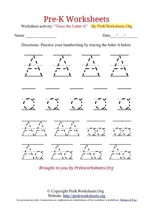 Free Preschool Worksheets Alphabet Letter Tracing Alphabet Writing 