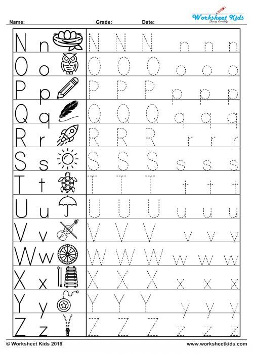 Free Printable Alphabet Letters Upper And Lower Case N Z Free 