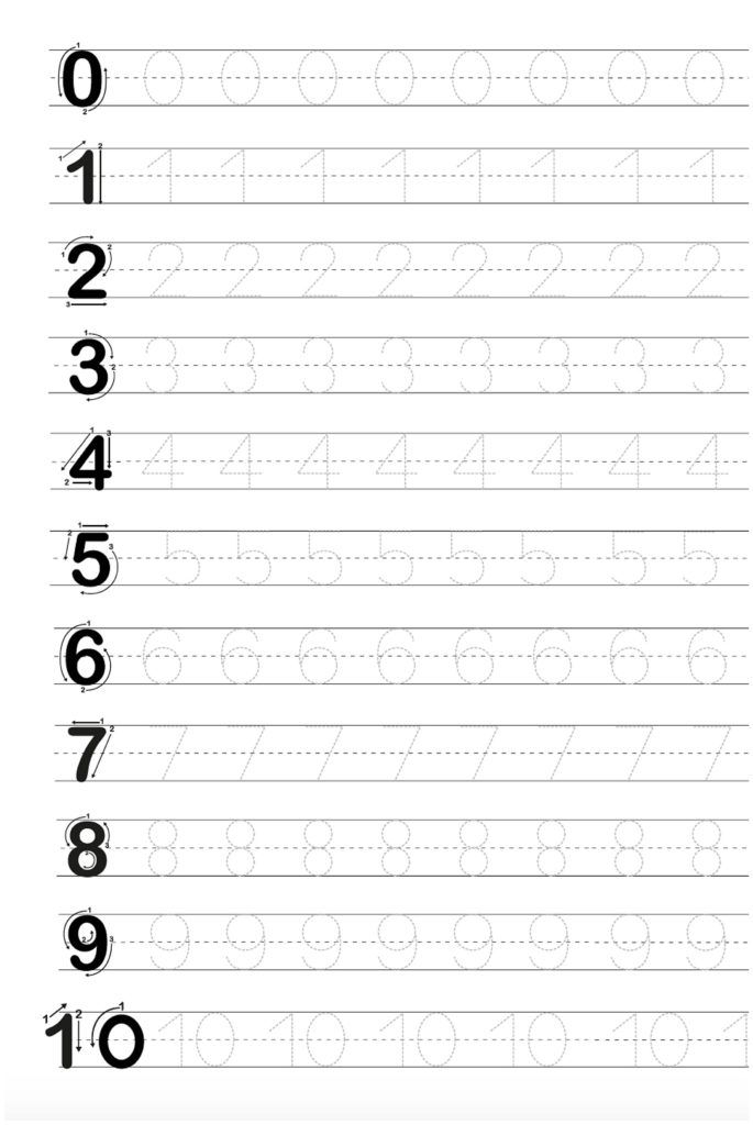 Free Printable For Tracing Letters Numbers Letter Worksheets For 