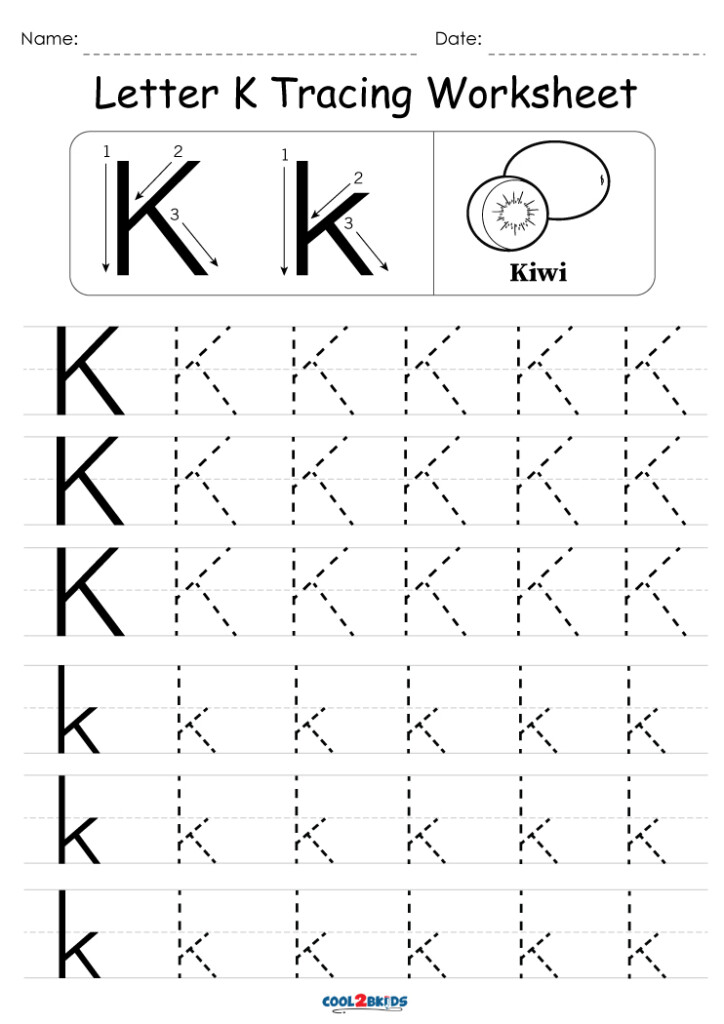Free Printable Letter K Tracing Worksheets