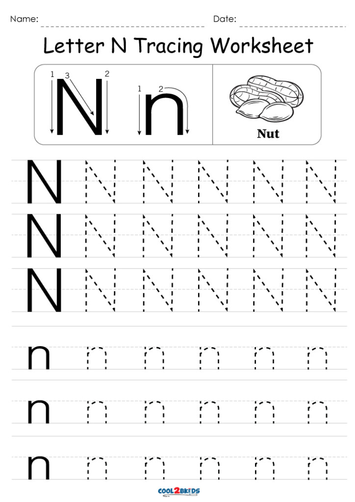 Free Printable Letter N Tracing Worksheets