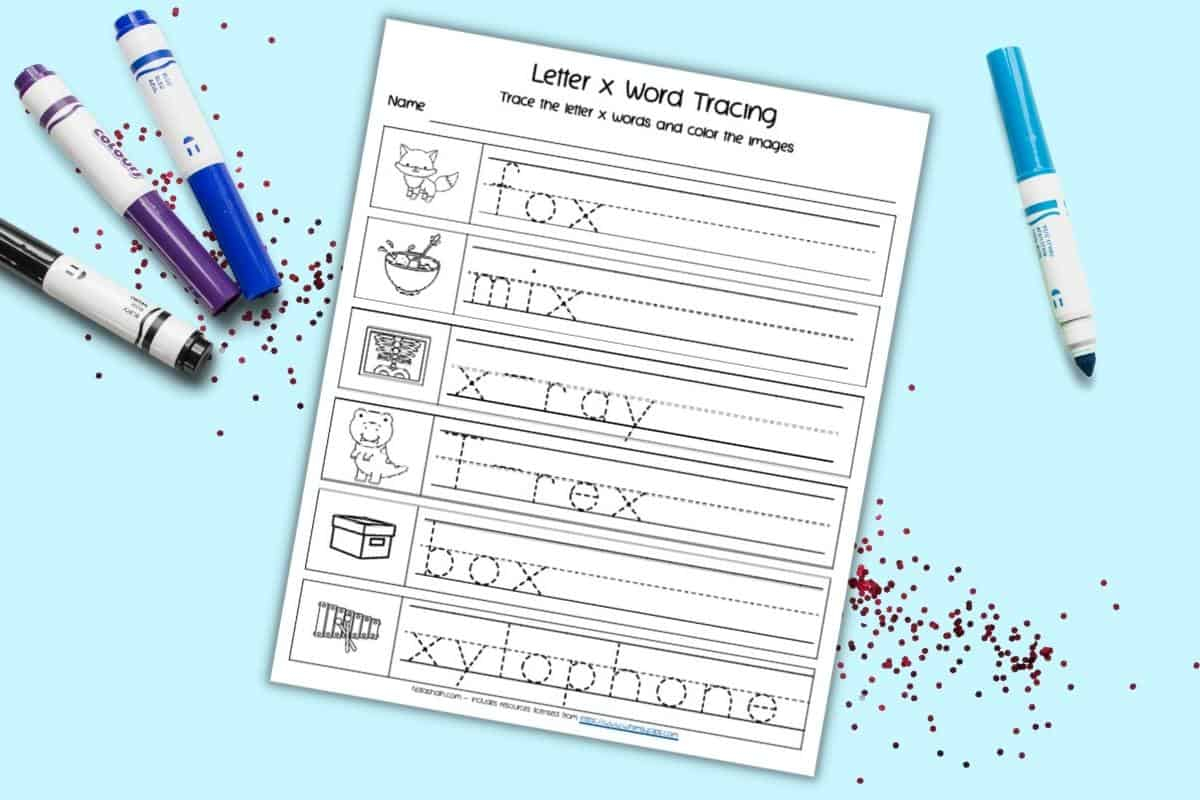 Free Printable Letter X Word Tracing Worksheet The Artisan Life