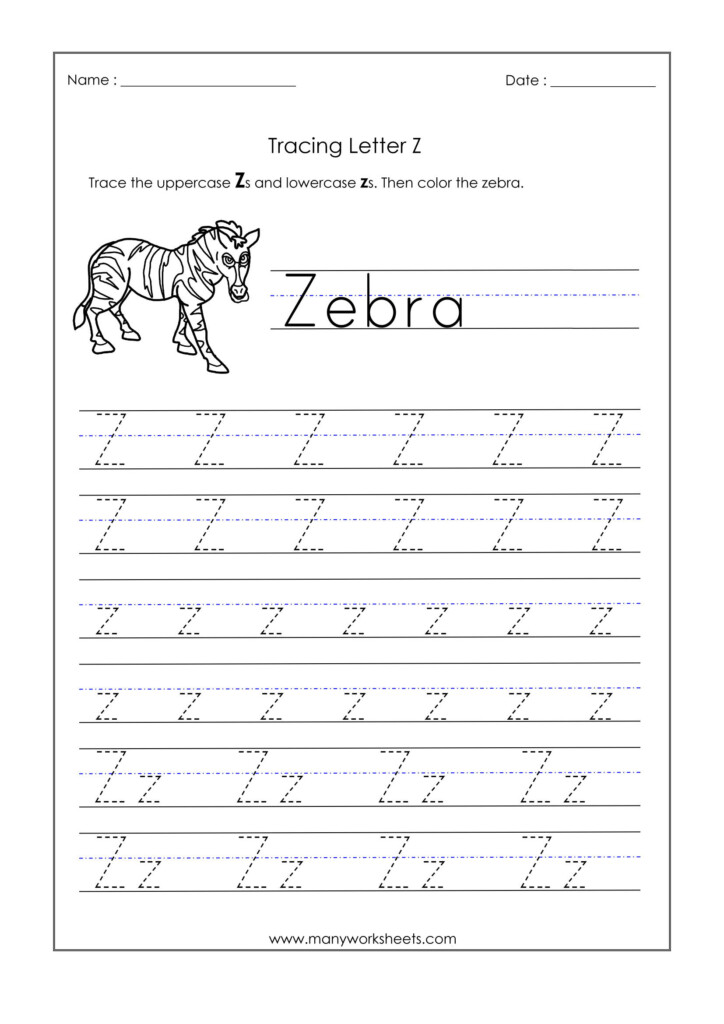 Free Printable Letters Tracing Worksheets For Letter Z Line Tracing 