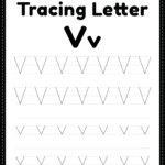 Free Printable PDF Tracing Letter V Alphabet Worksheet
