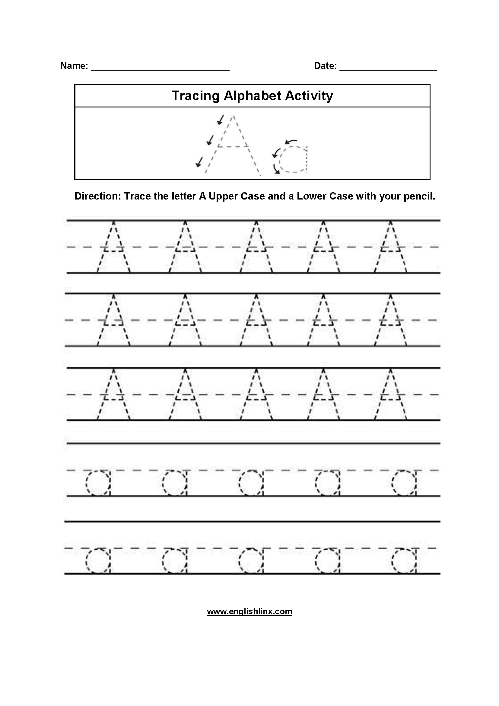 Free Printable Preschool Worksheets Tracing Letters Pdf Tracing Small