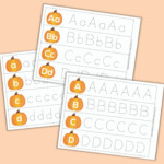 Free Printable Pumpkin Alphabet Tracing Strips For Preschool Pre K