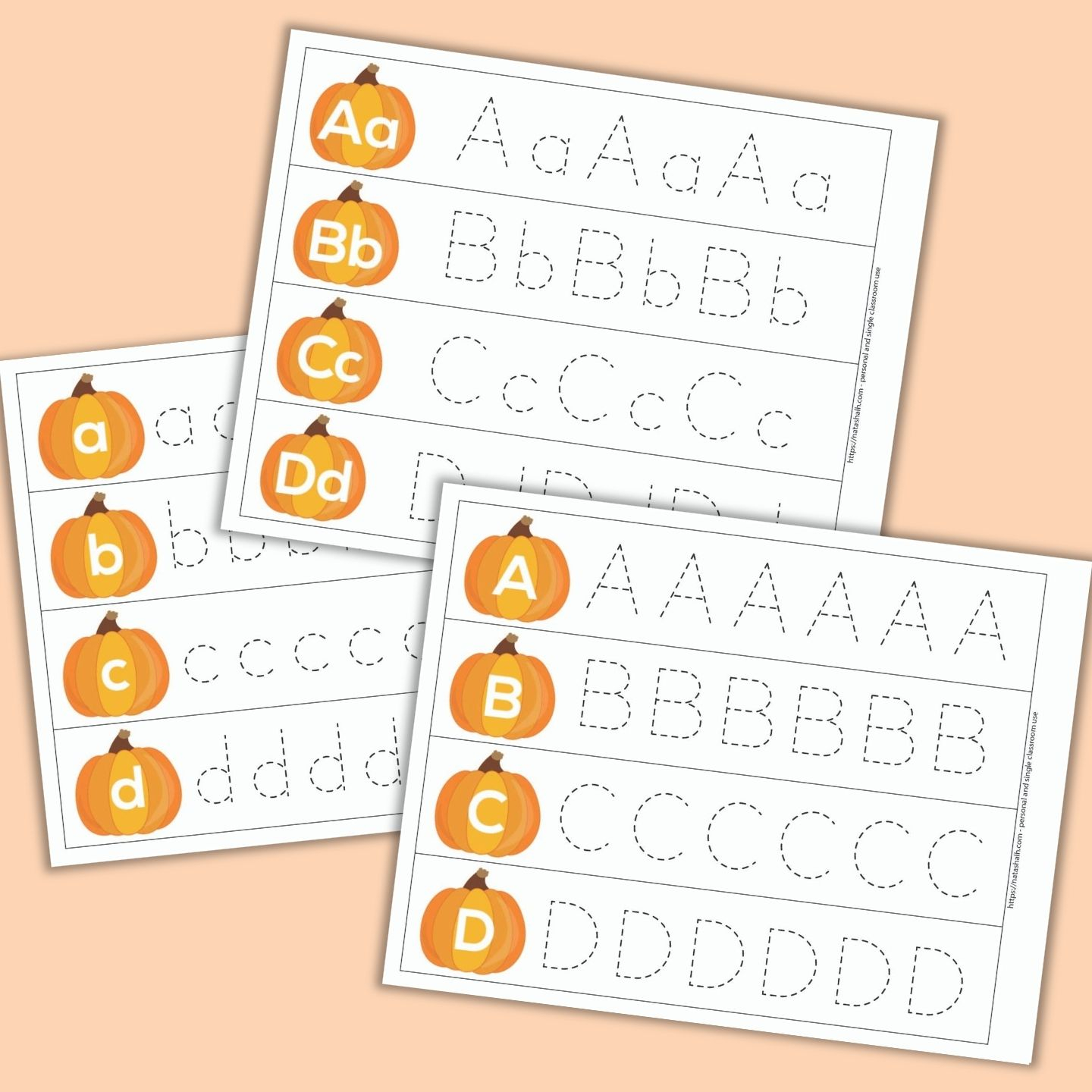 Free Printable Pumpkin Alphabet Tracing Strips For Preschool Pre K 