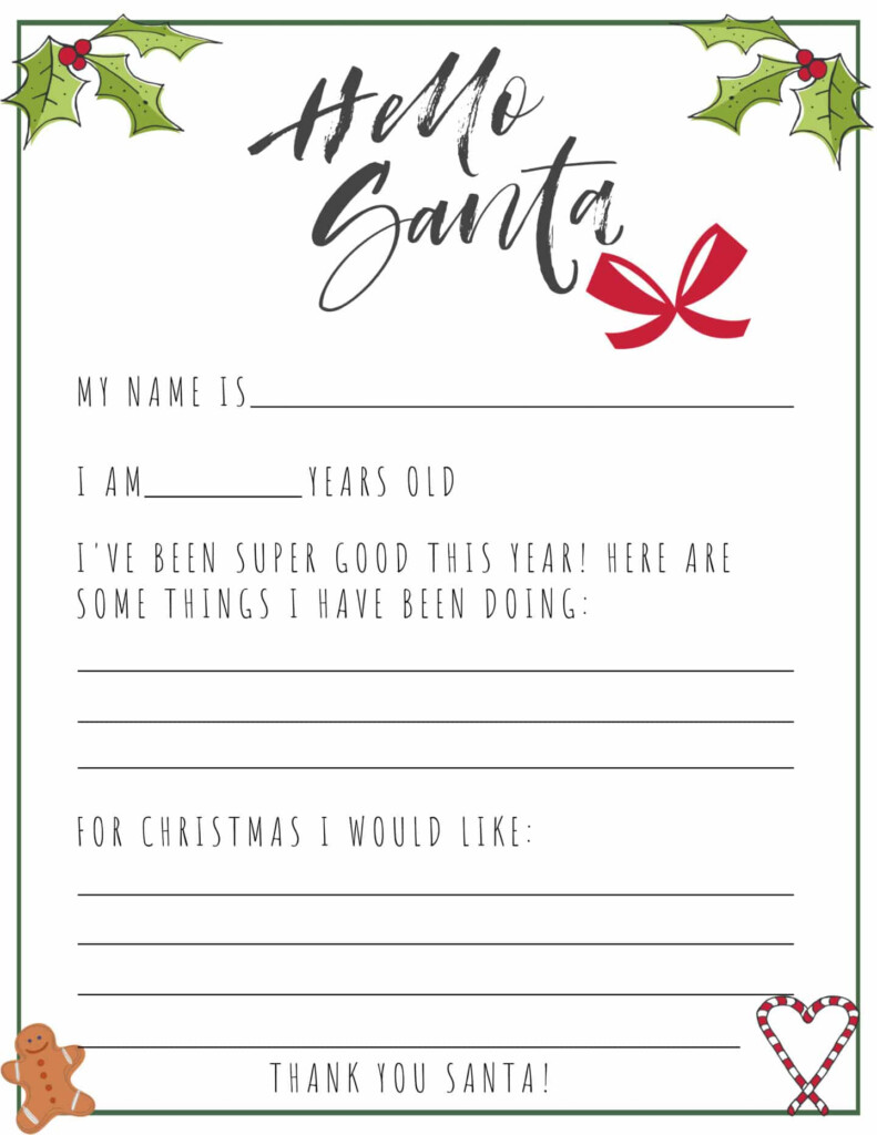 Free Printable Santa Reply Letter Template Printable Templates